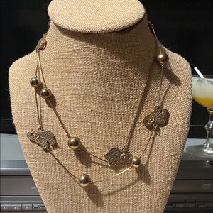 Origami Owl Gold Elephant Charm Necklace